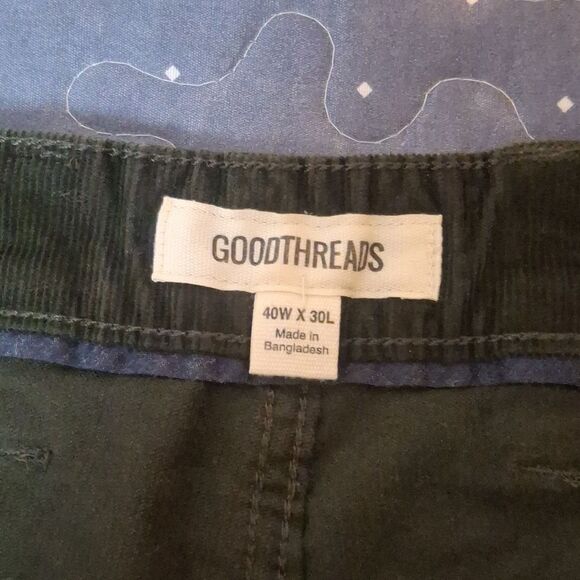 Goodthreads Green Corduroy Pants Straight Leg size 40 x 30 - Picture 2 of 5